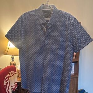 Ted Baker Navy Geometric Button Down Shirt